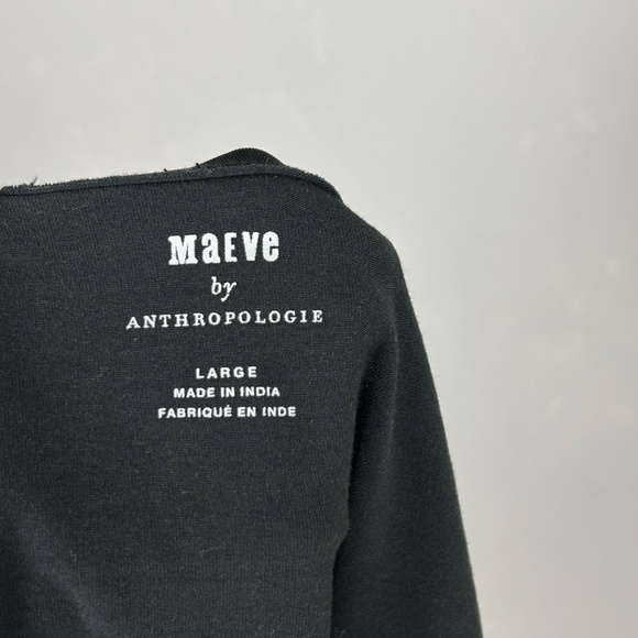 Anthropologie Maeve top size L black tulle bow one shoulder cropped stretchy - Picture 7 of 9